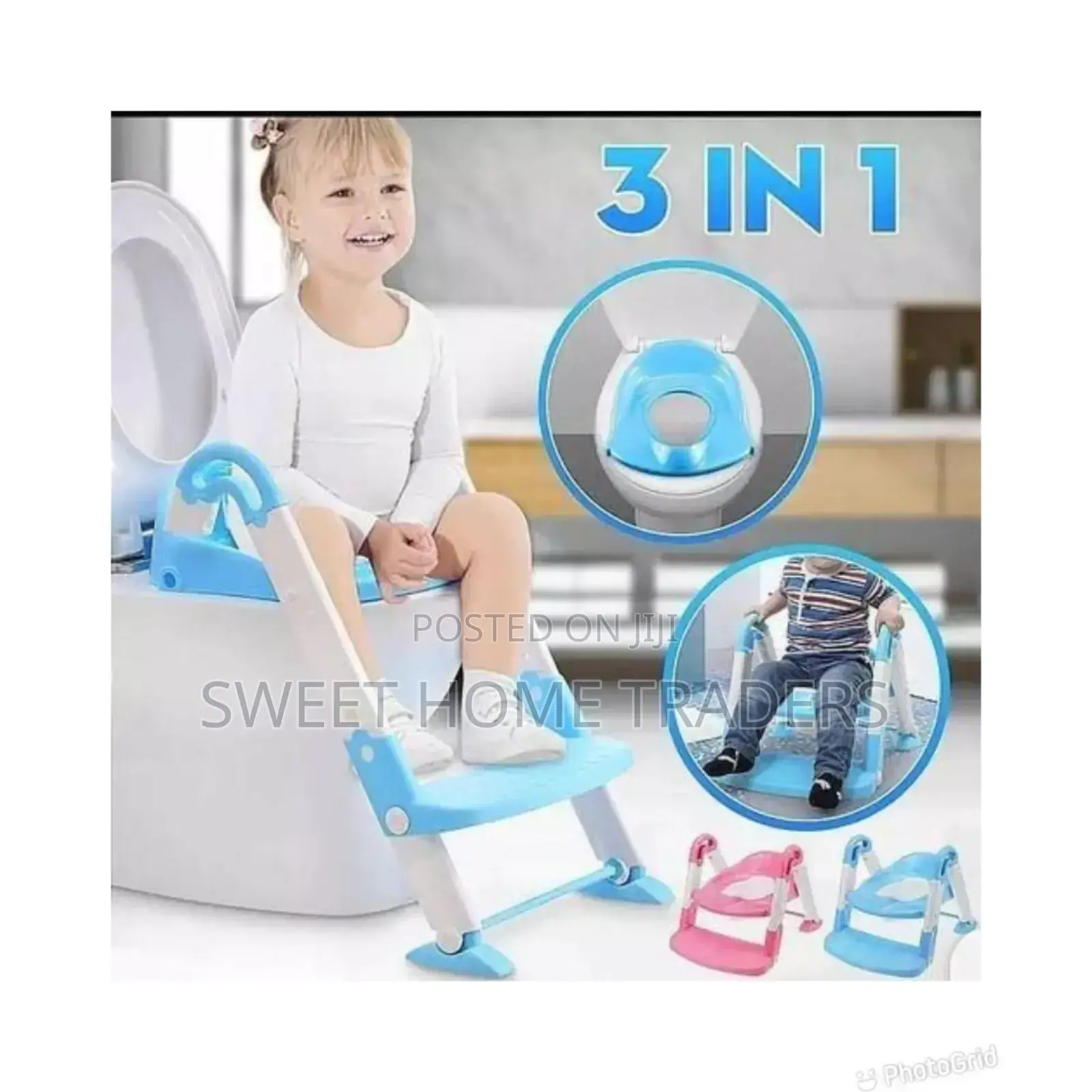 *3 in 1 Toilet Trainer Ladder *Toilet Ladder Blue