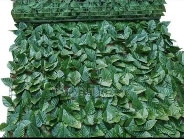 Dark Green Leafy Artificial Privacy Fence - main view