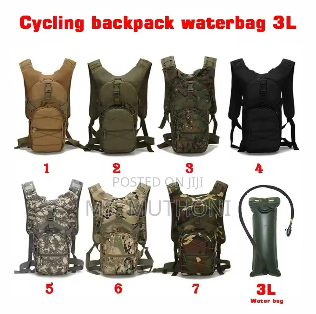 Quality Hydration Backpack PLUS 3litres Insulated Water Bag