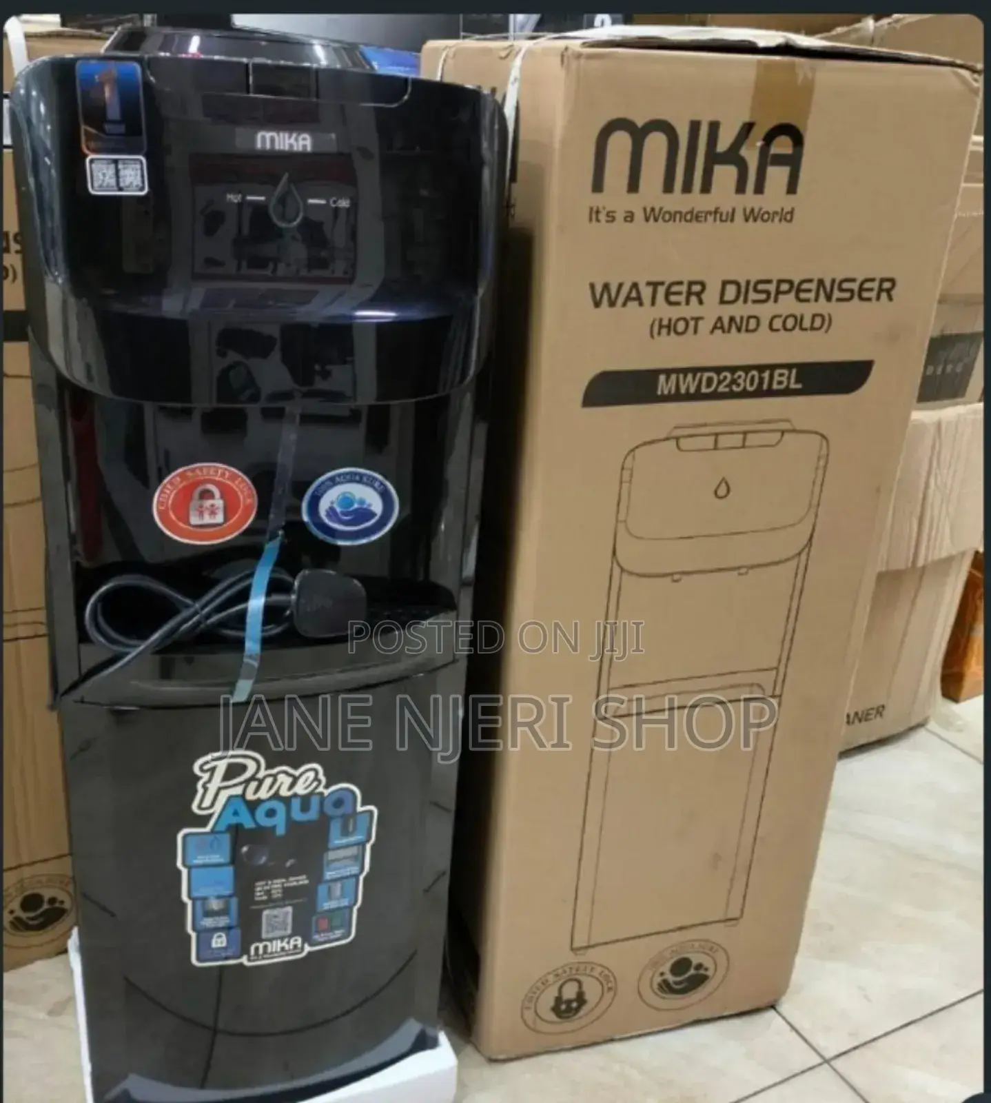 Hot and Cold Black Mika Dispenser