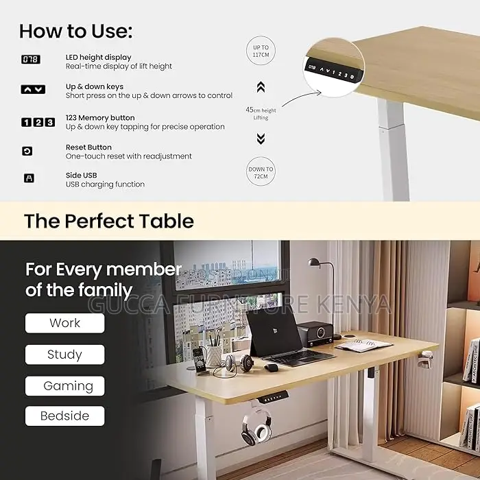 Office Tables: 1400mm Height Adjustable Computer Table