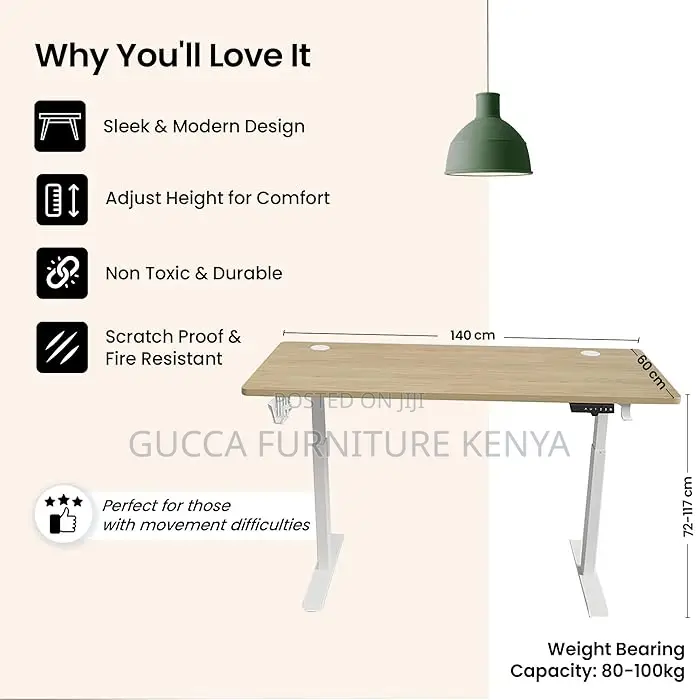 Office Tables: 1400mm Height Adjustable Computer Table