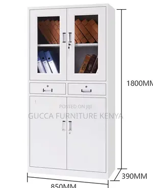 Cabinets:Office 2-Door Steel Storage Cabinet With Drawers