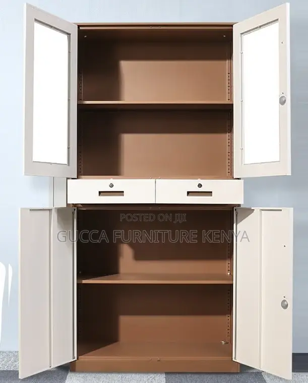 Cabinets:Office 2-Door Steel Storage Cabinet With Drawers