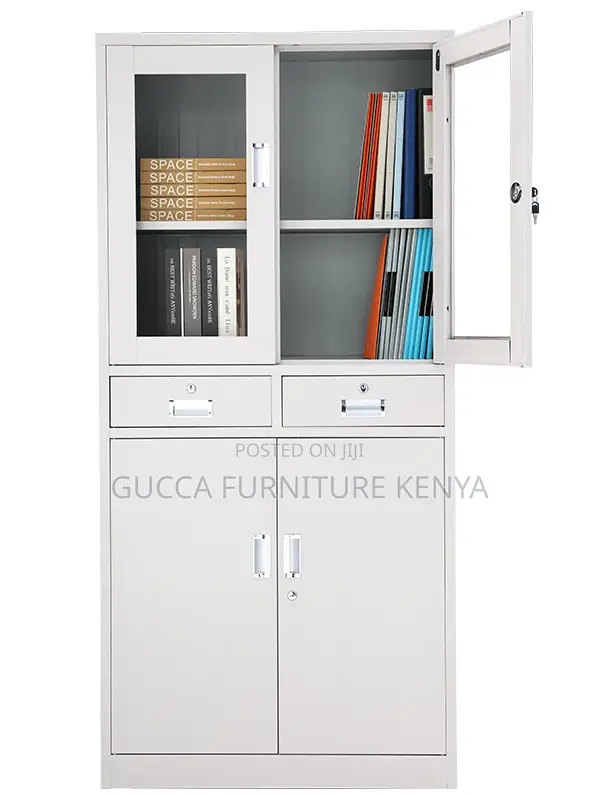 Cabinets:Office 2-Door Steel Storage Cabinet With Drawers
