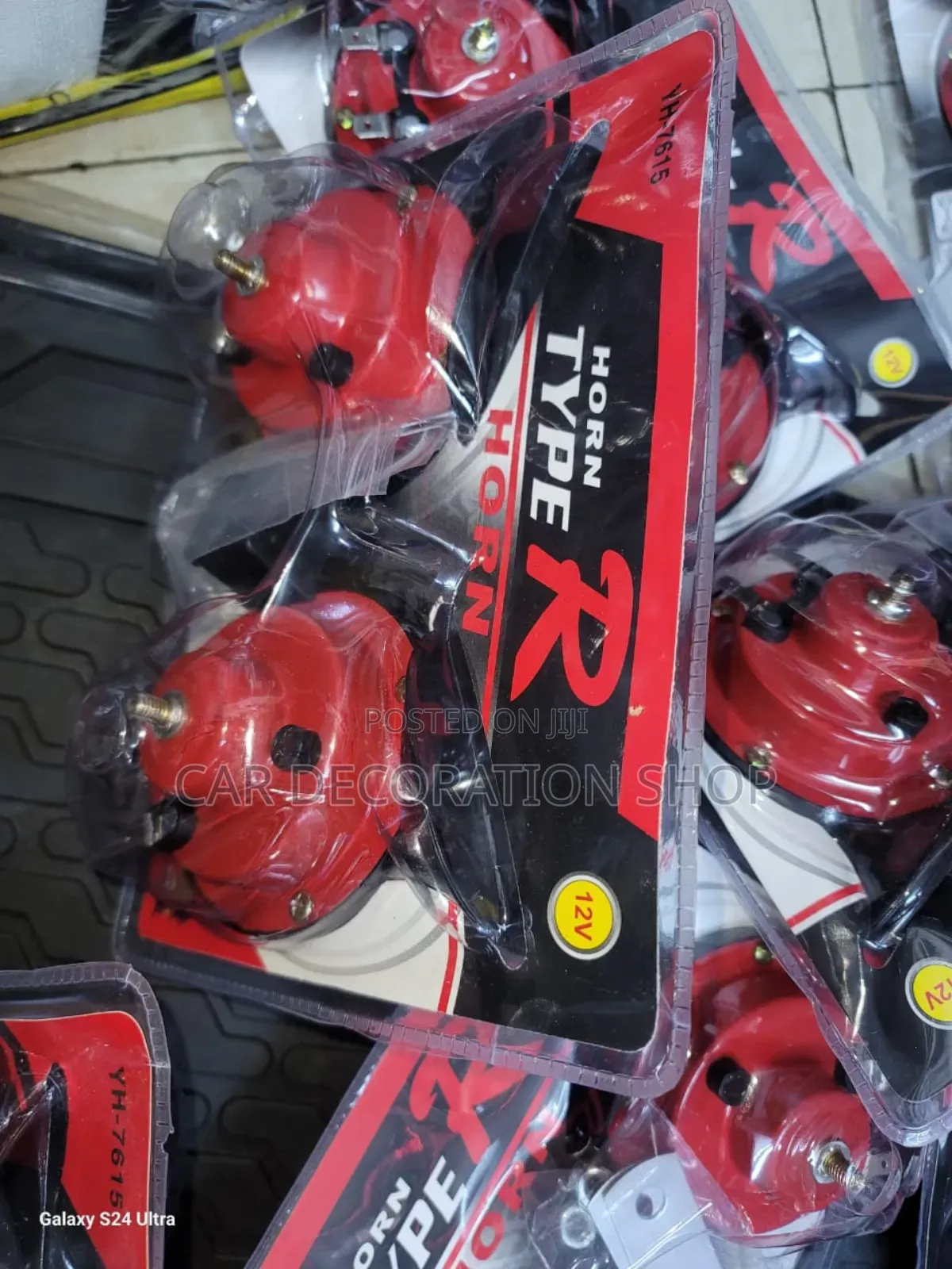 Brand New 12v Red Horn With Peugeot Sound for All Cars