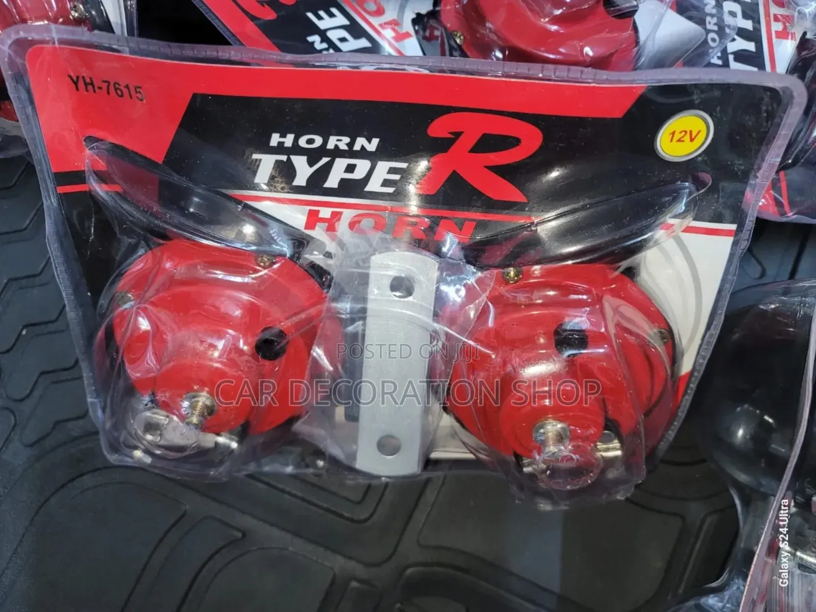Brand New 12v Red Horn With Peugeot Sound for All Cars