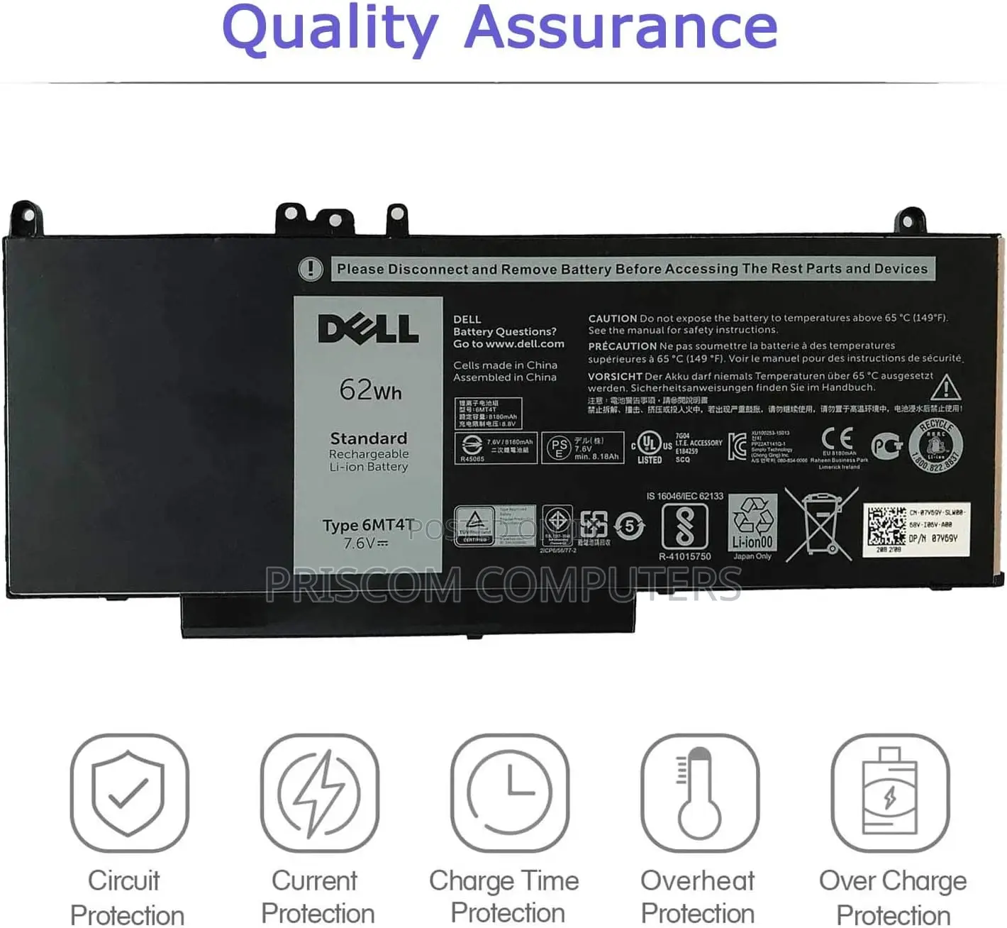 Dell Latitude E5470 E5570 6MT4T Battery