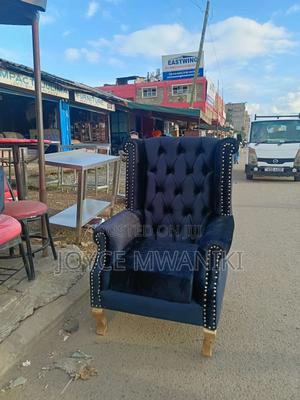 King Chair or Pedicure Seat Black Velvet, - thumbnail 2
