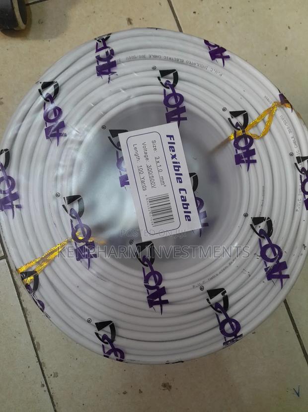 1.0mm Flex Cable; White》3 Cores》90mts; AON1.0