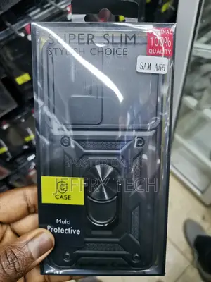 Hard Camshield Cover With Ring Stand for Samsung A55-Black