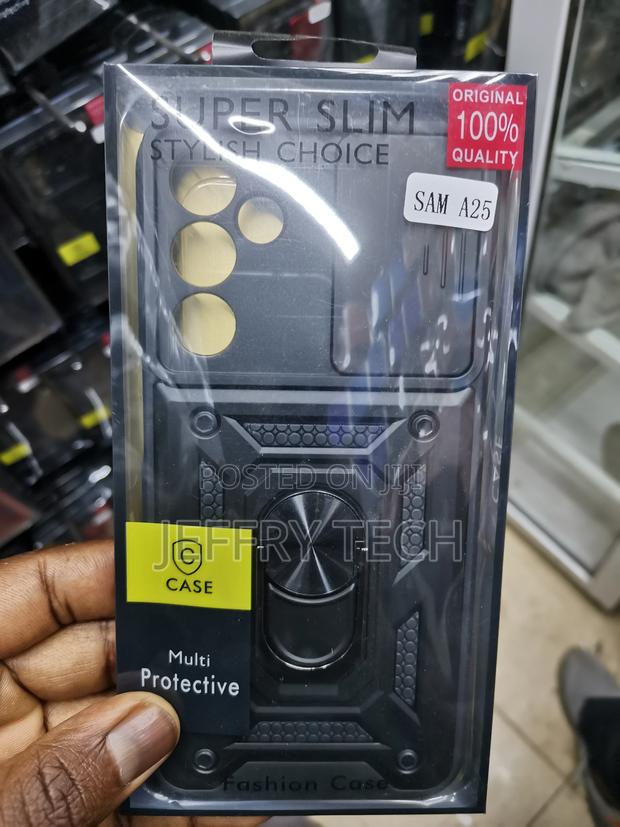 Hard Camshield Case for Galaxy A25 With Ring Holder-Black - main view