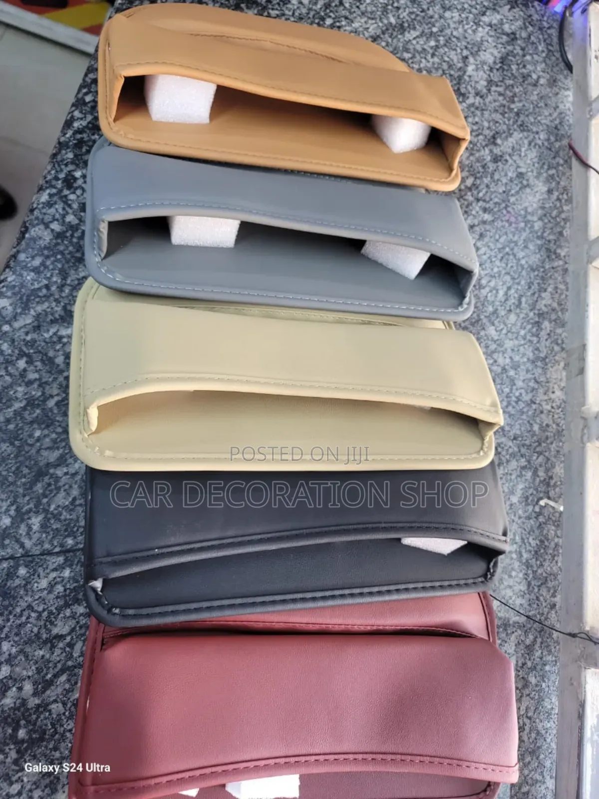 1pc Leather Standard Size Driver Seat Gap Phone Organizer