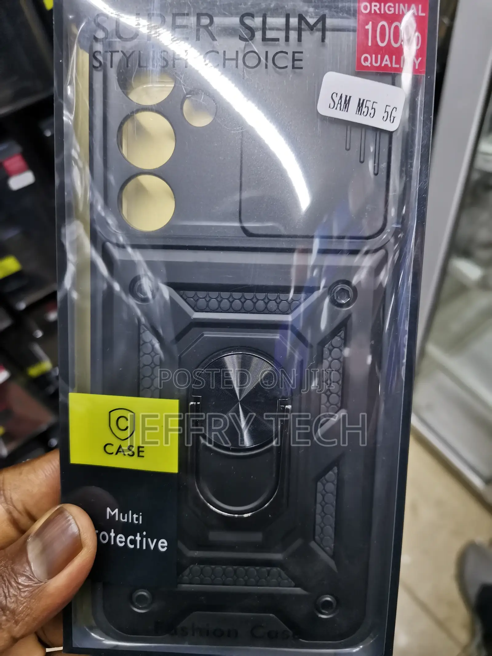 Hard Camshield Case for Galaxy M55 5G With Ring Kickstand
