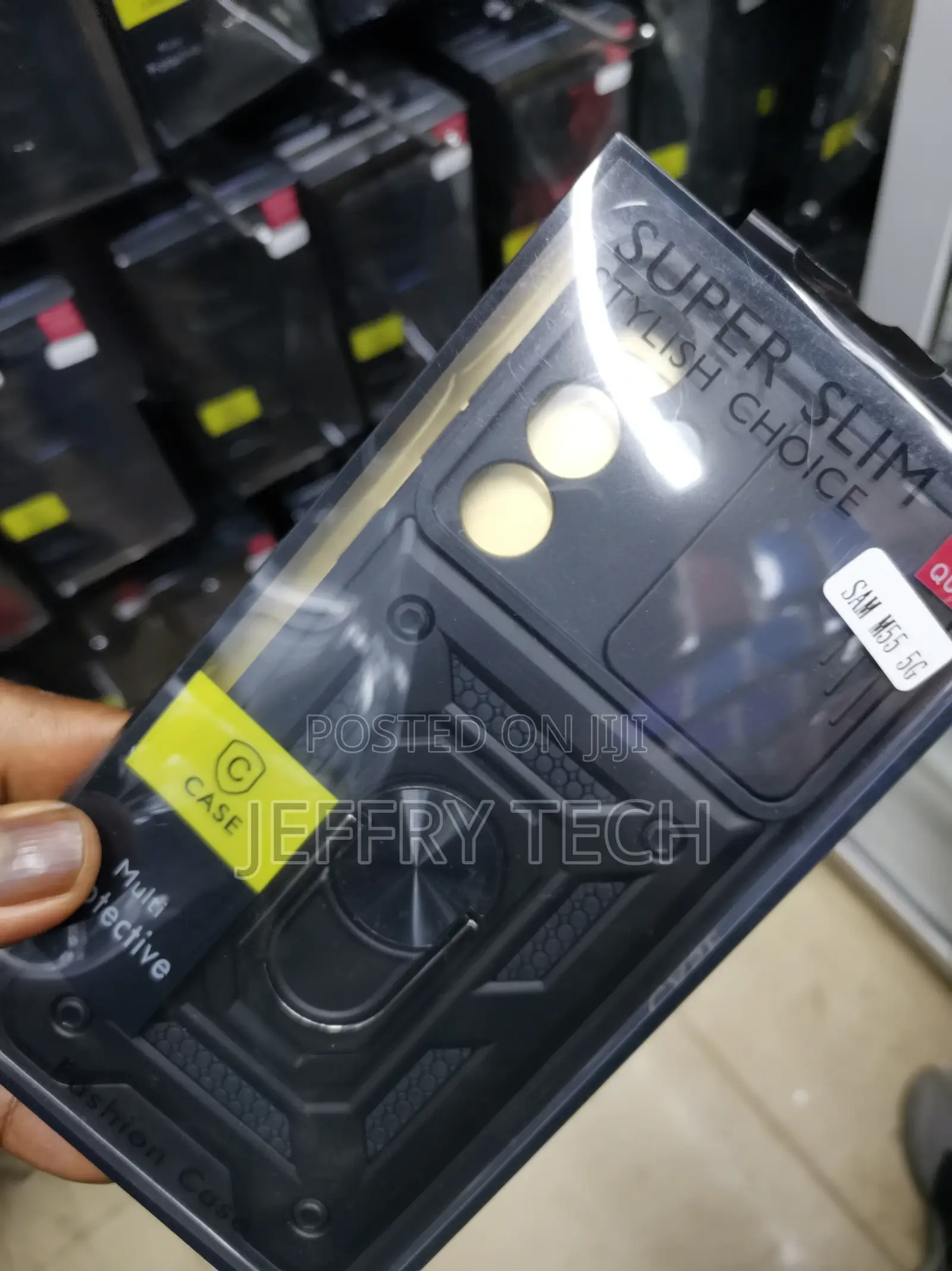 Hard Camshield Case for Galaxy M55 5G With Ring Kickstand