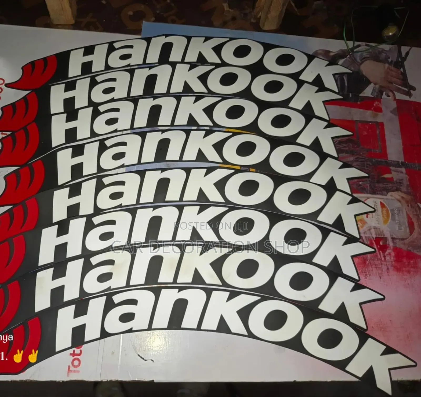 8pc Hankko White Tyre Stickeons