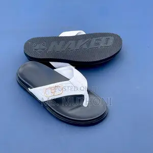 Quality White Black Sole Slides /Sandals for Men (39-46)