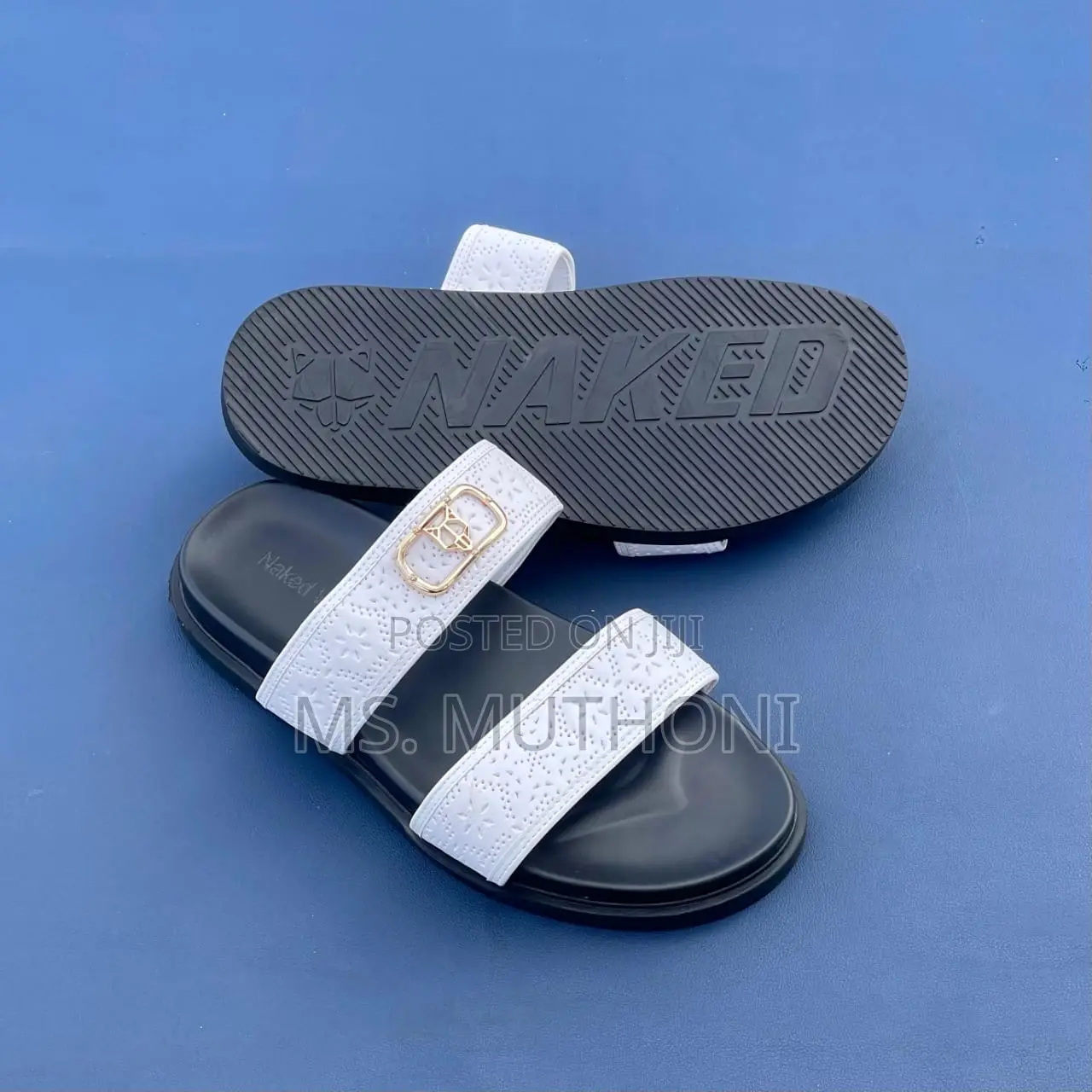 Quality White Black Sole Slides /Sandals for Men (39-46)