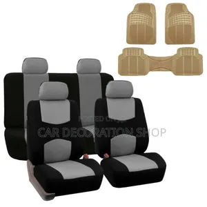 5 Seater Fabric Seat Cover With 3pc Mats (Different Colors)