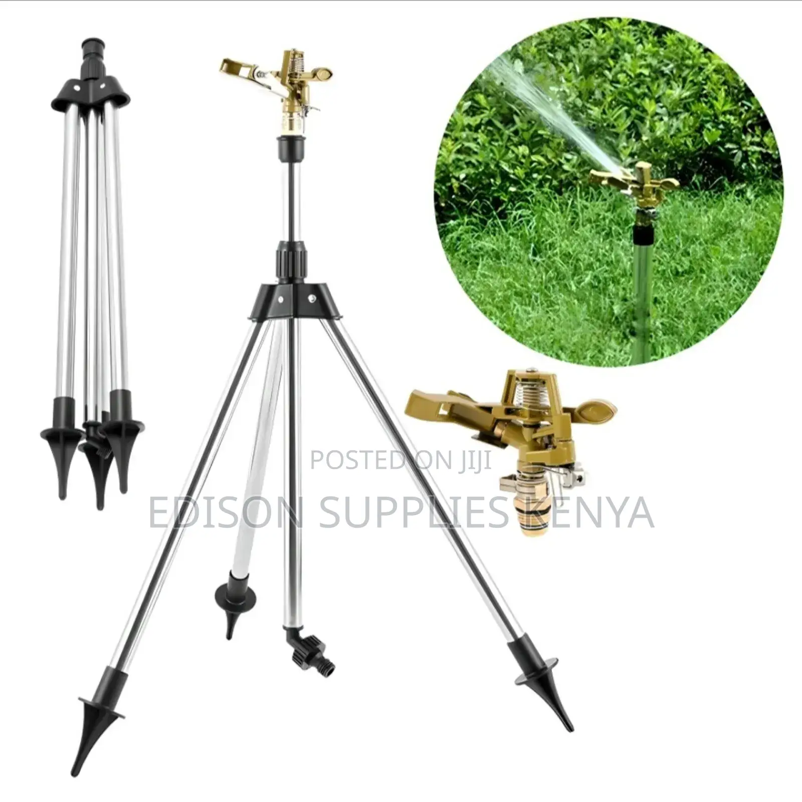 Tripod Sprinkler Stand Spike Stand Metallic Jet Sprinkler