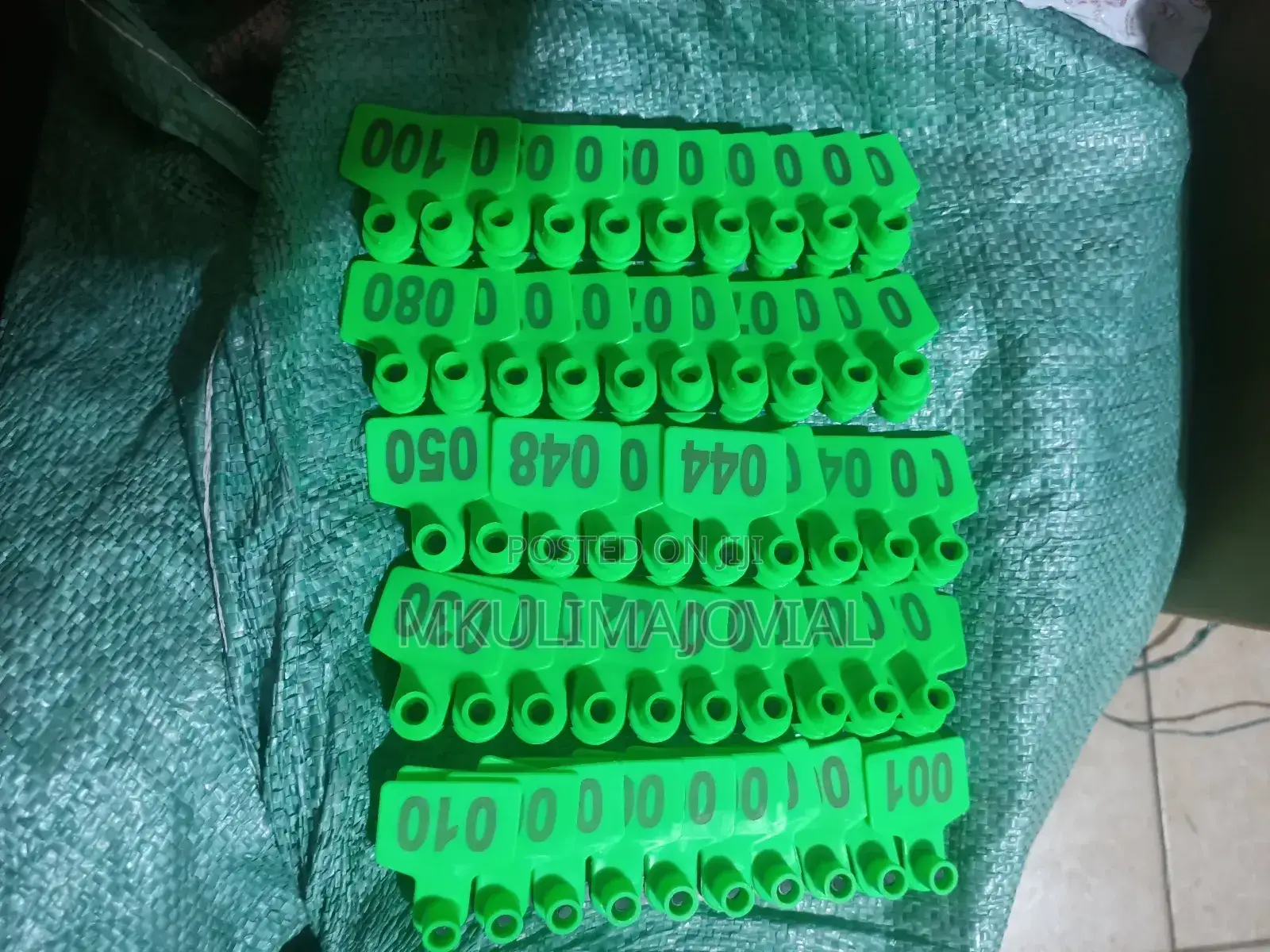 Cattle Ear Tags (Green) for Sheep/Goats/Cows