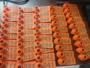Orange Livestock Numbered Tags