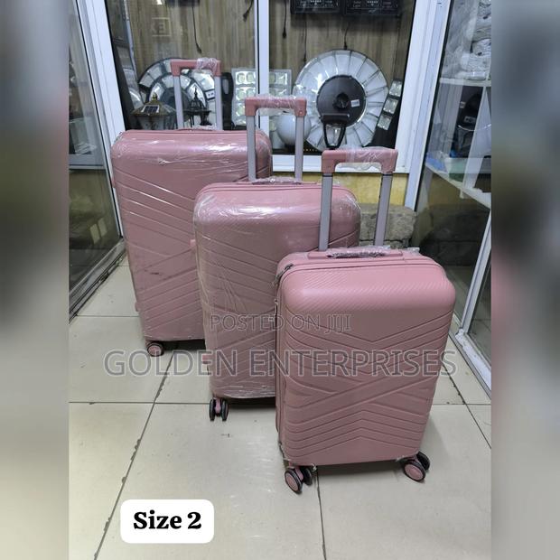 3 in 1 Unbreakable Double Zip Rubber Suitcase, Size2 - thumbnail 3