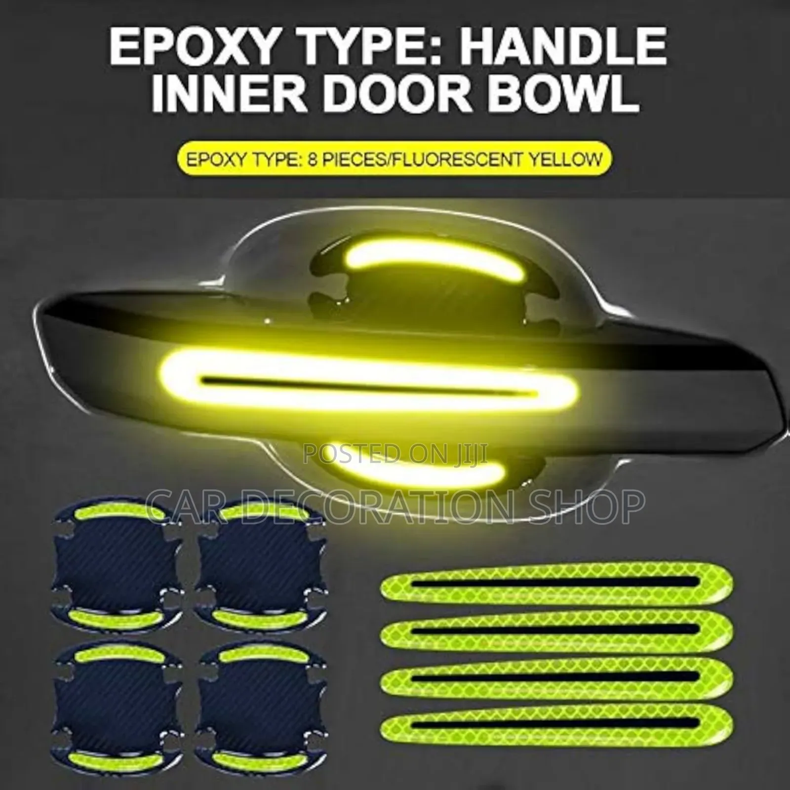 Luminous Green 8pc Door Handle Bowl Antiscratch Stickers