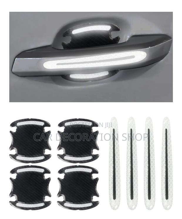 8pc Ca Handle Sticker With Reflective White Color