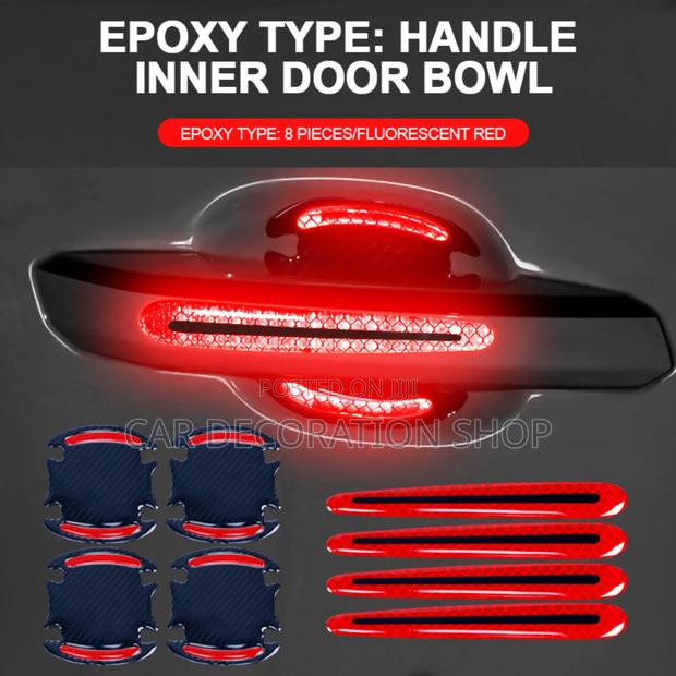 Luminous Red 8pc Door Handle Bowl Scratch Protector