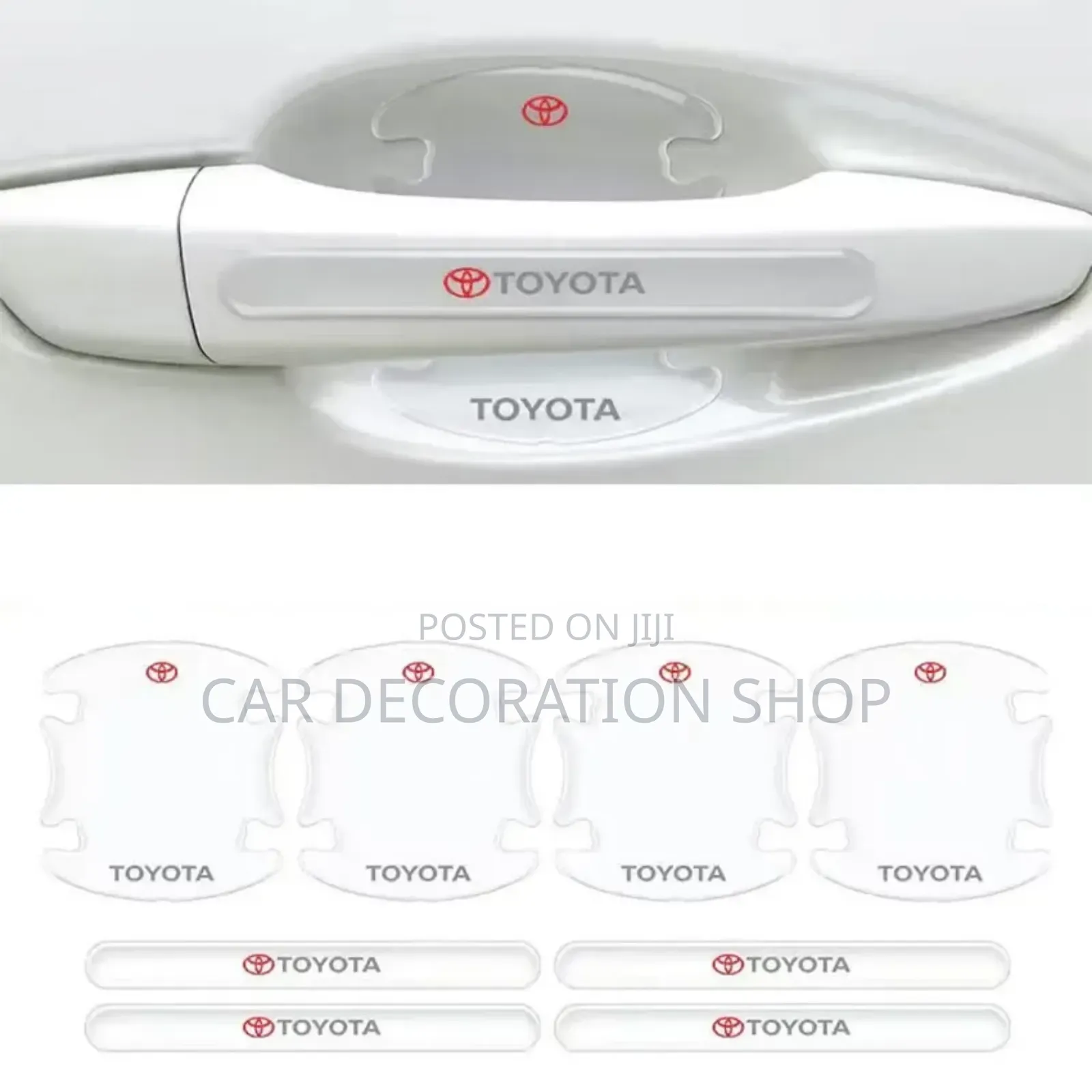 Toyota Logo 8pc Clear Car Door/Bowl Antiscratch Stickers