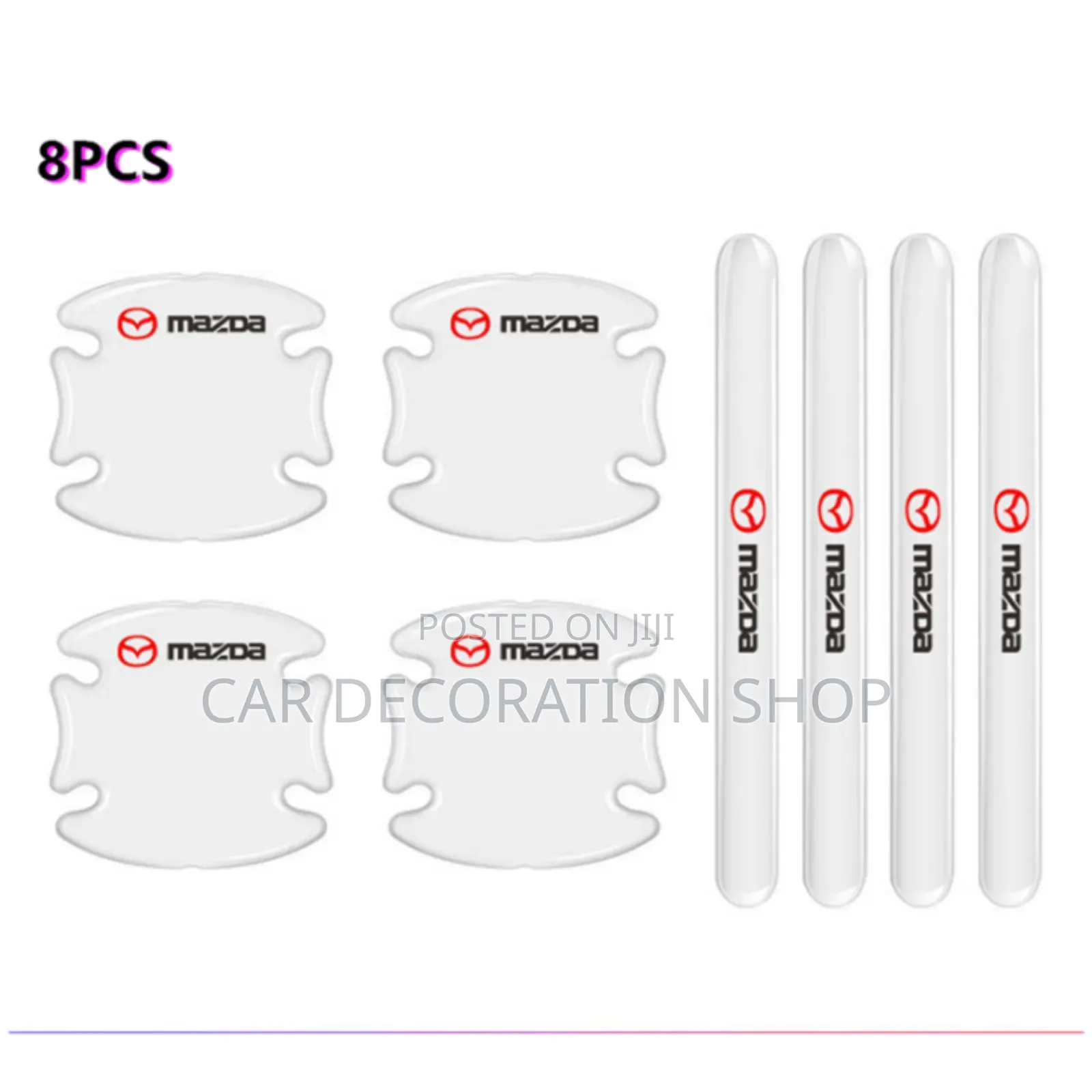 8pc Mazda Logo Clear Antiscratch Door/Bowl Stickers