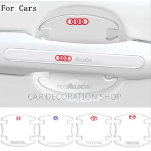 8pc Clear Audi Logo Antiscratch Handle Bowl Stickers