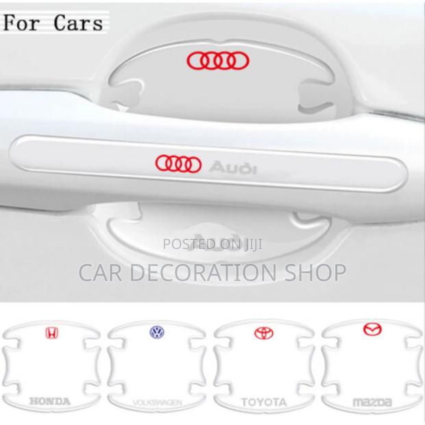 8pc Clear Audi Logo Antiscratch Handle Bowl Stickers