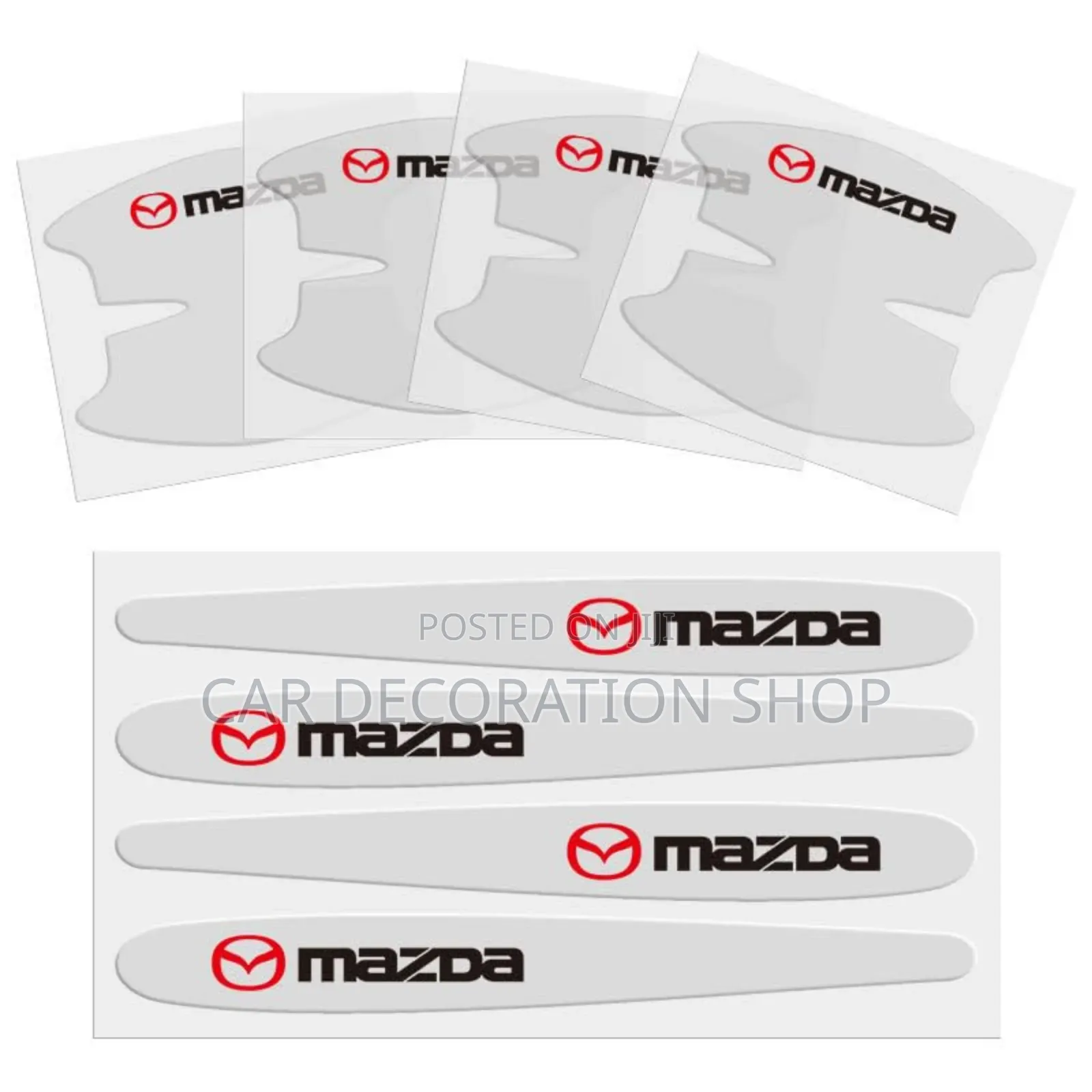 Colourless 8pc Mazda Branded Door Handle Stickers