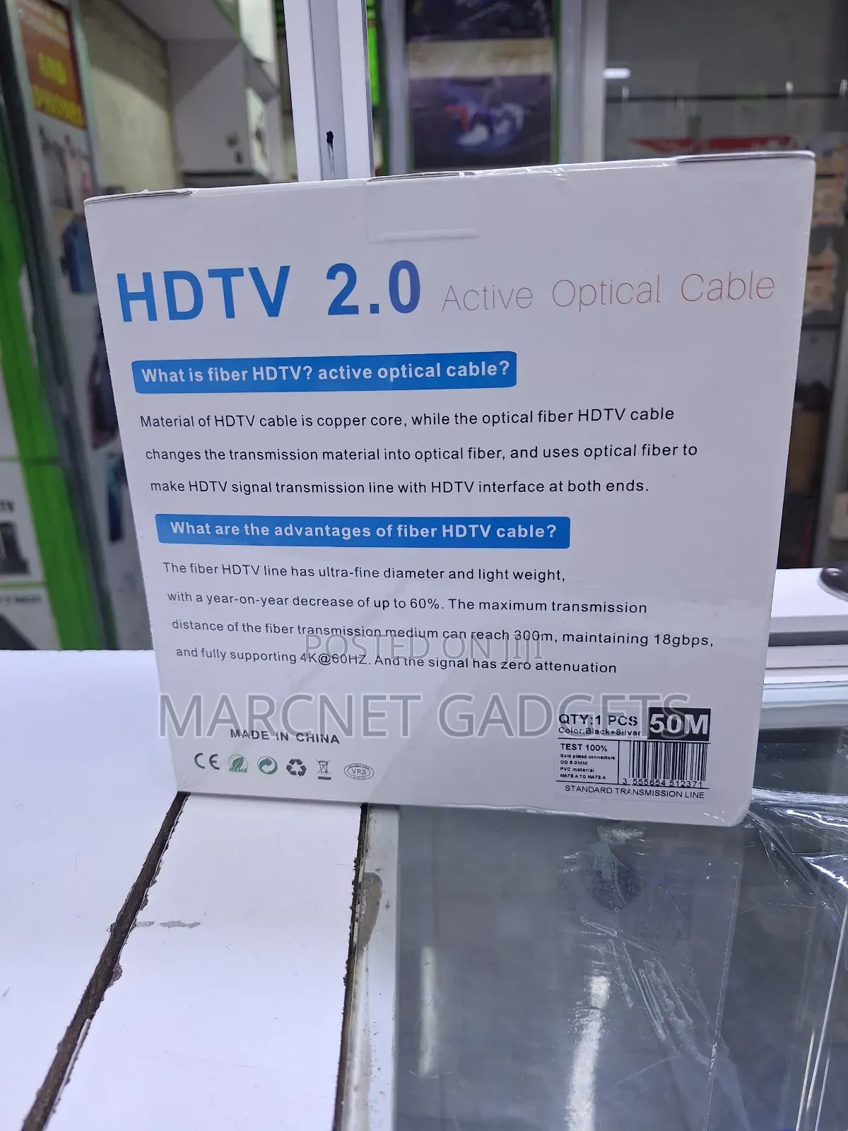 50M 18GBPS Ultra HD Hdmi Cable 2.0 Active Fiber Optic