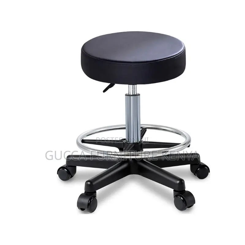 Home Chairs: Contemporary Height-Adjustable Round Barstool