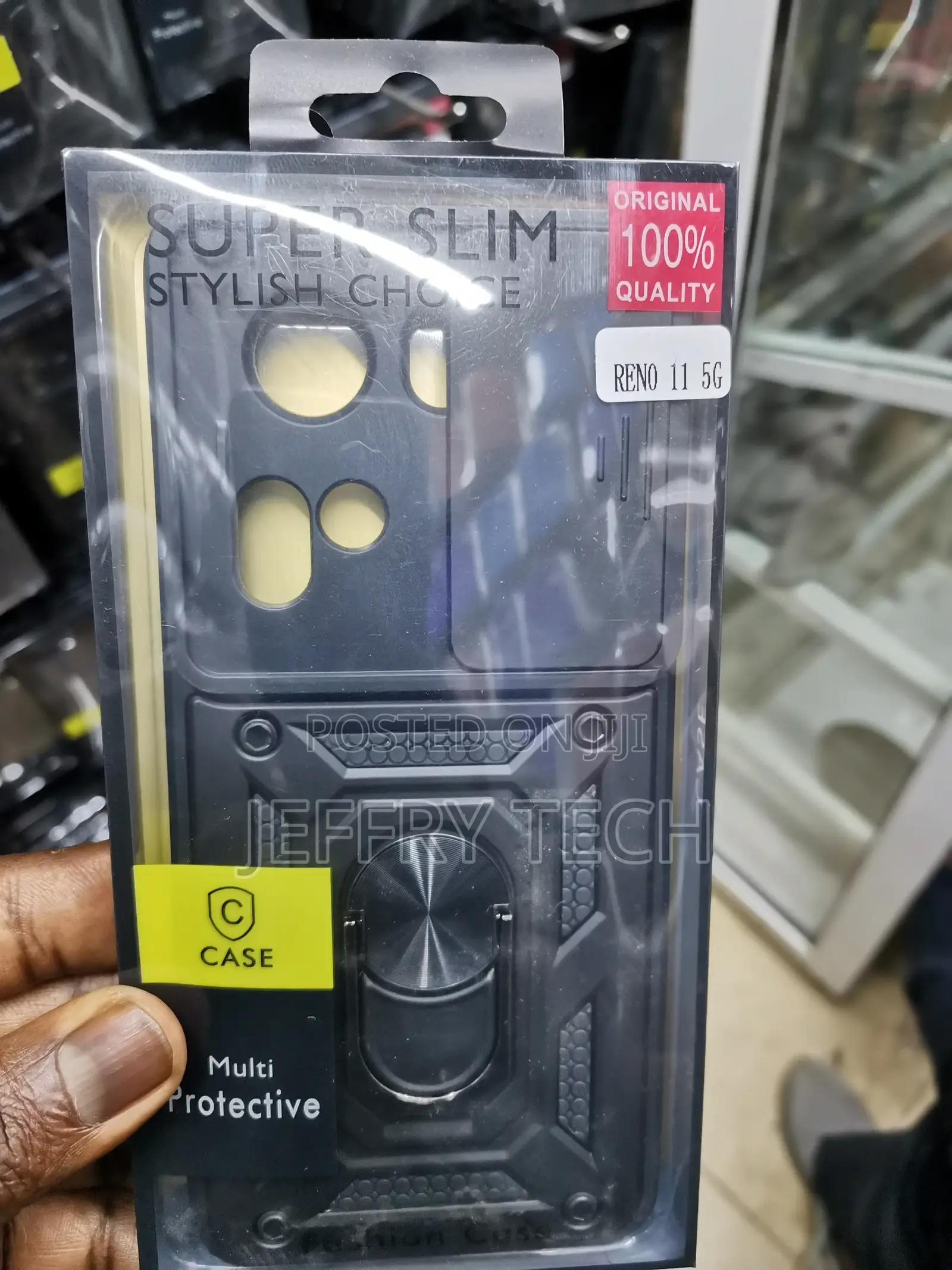Haed Camshield Case for Oppo Reno 11 With Ring Stand-Black