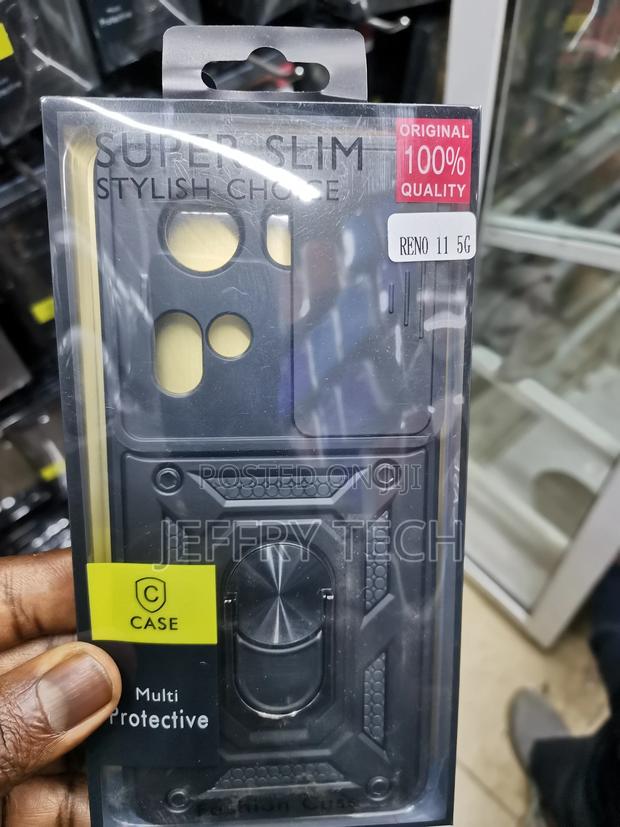 Haed Camshield Case for Oppo Reno 11 With Ring Stand-Black