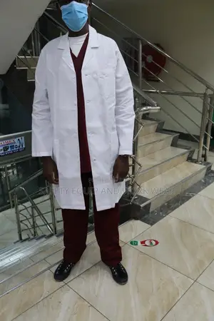 Maroon Medical Scrub With A Coat