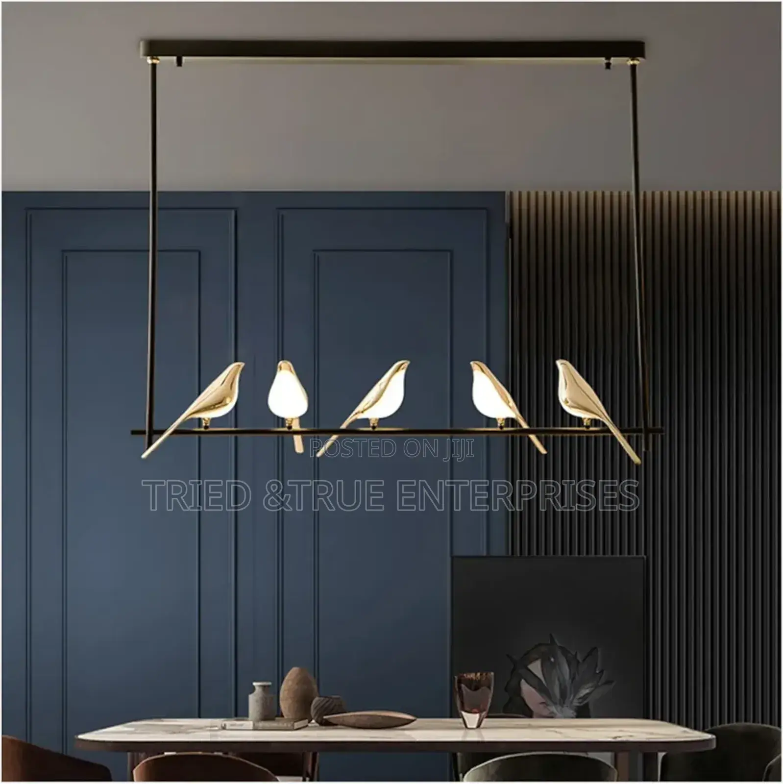 Unique LED 5 Bird Hanging Pendants Lights Cool Daylight Tf8