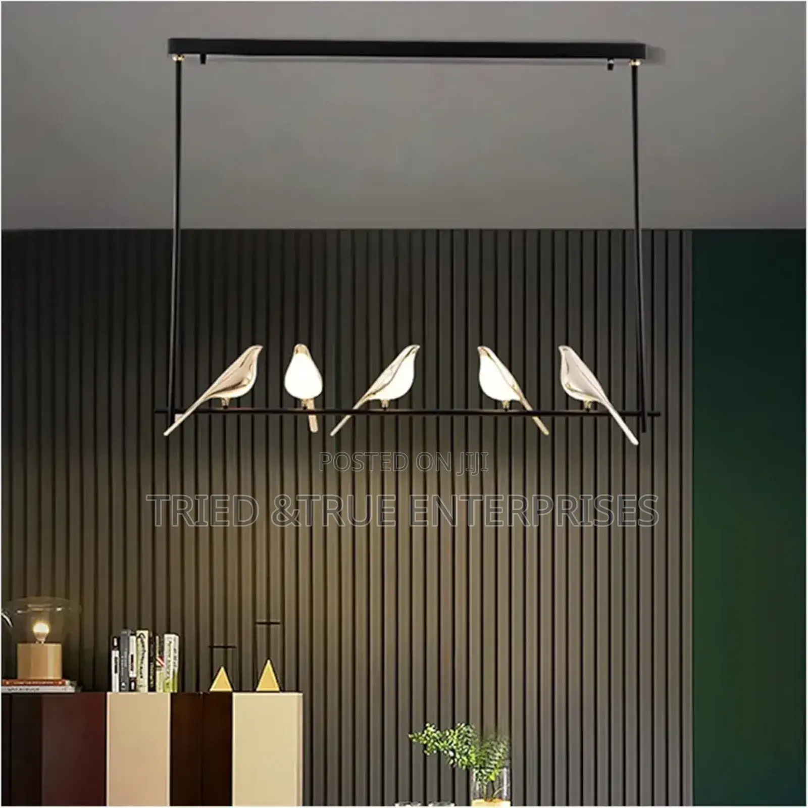 Vintage 5 Bird Hanging Pendant Light Warm Light Tq8j