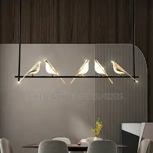 LED Golden 5 Bird Hanging Pendant Light Daylight Tr4ws