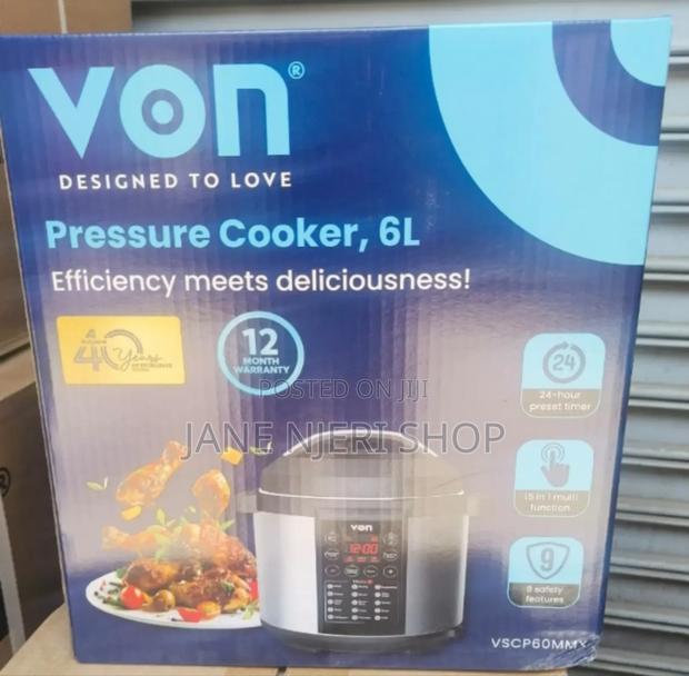 6 Litres Von Pressure Cooker - main view