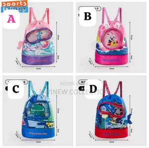 Cute Cartoon Drawstring Waterproof Swimming Bag/Gym Bag