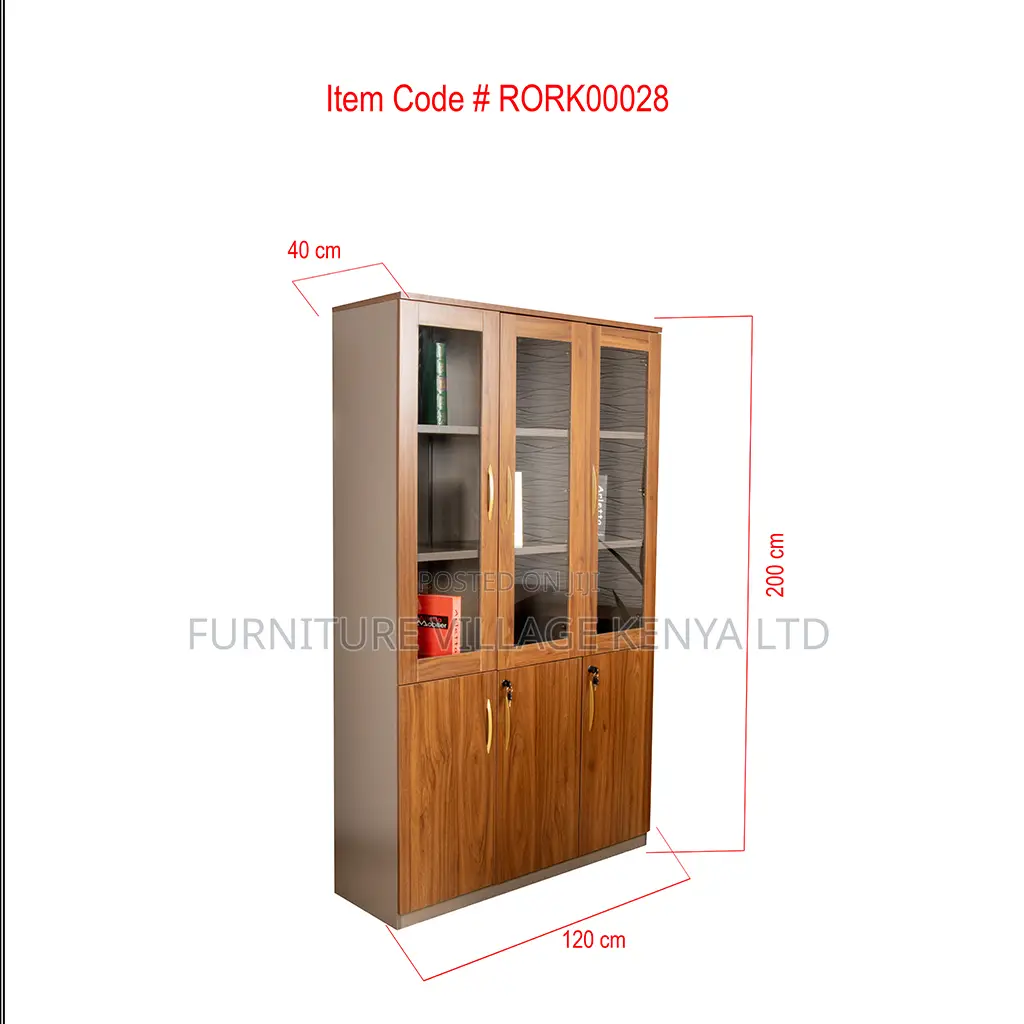 Storage Cabinets; 3-Door Wooden Executive Office Cupboard