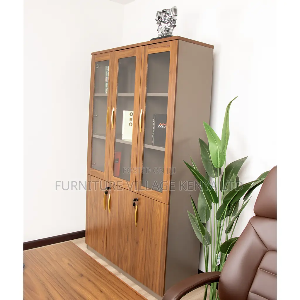 Storage Cabinets; 3-Door Wooden Executive Office Cupboard