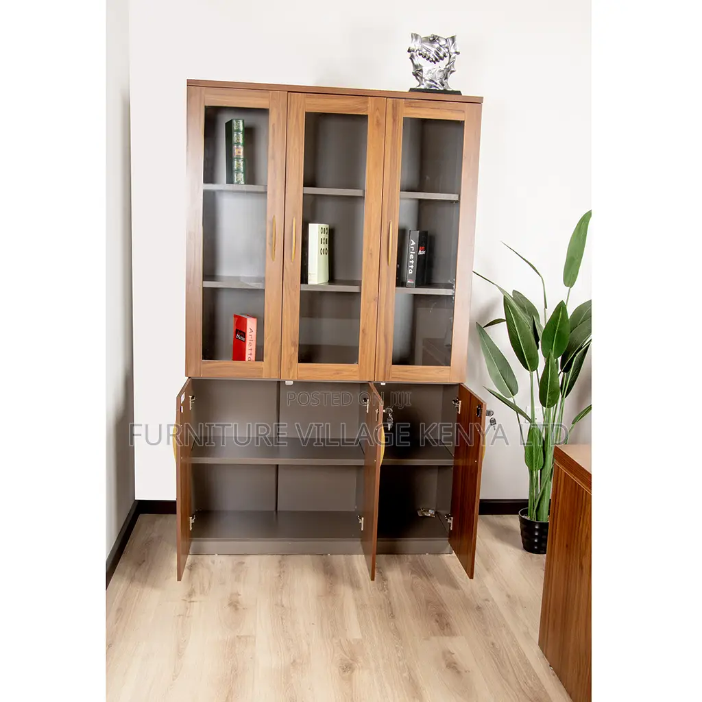 Storage Cabinets; 3-Door Wooden Executive Office Cupboard