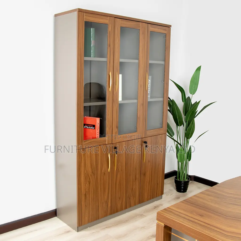 Storage Cabinets; 3-Door Wooden Executive Office Cupboard