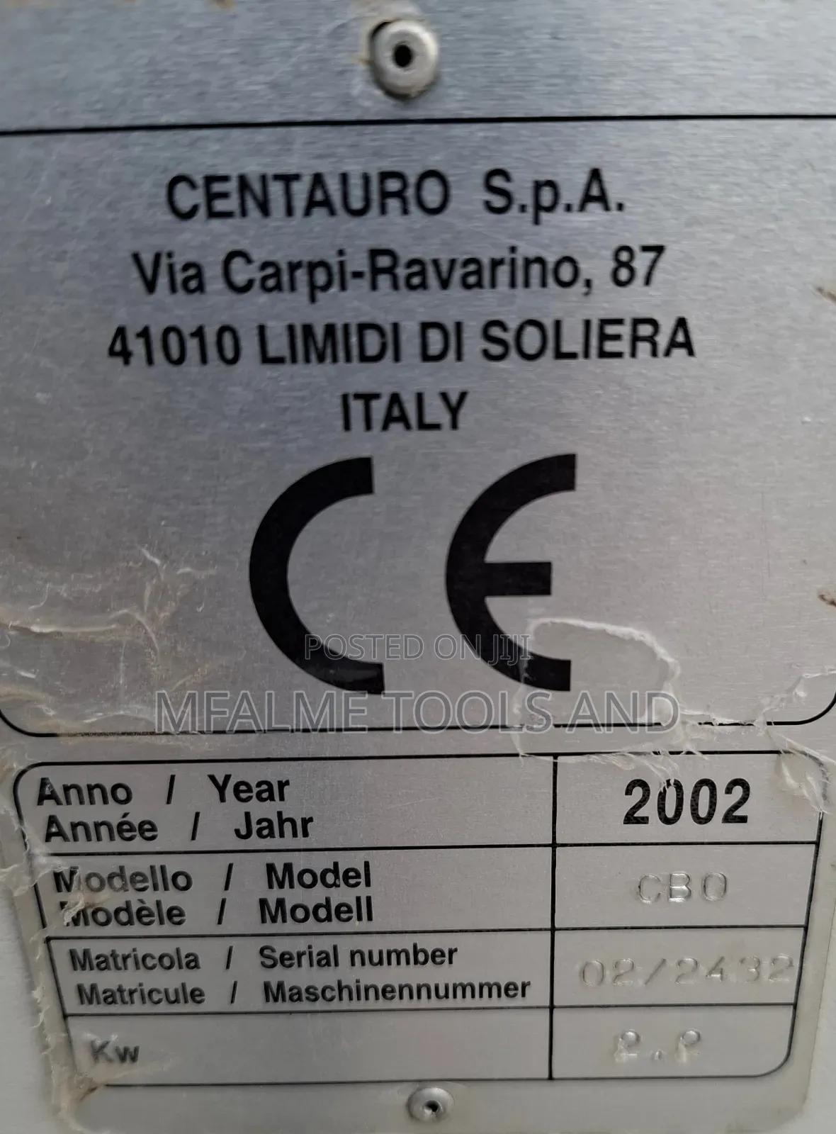 Mortiser Centauro CBO Interchangeable Chain/Chisel EX-UK
